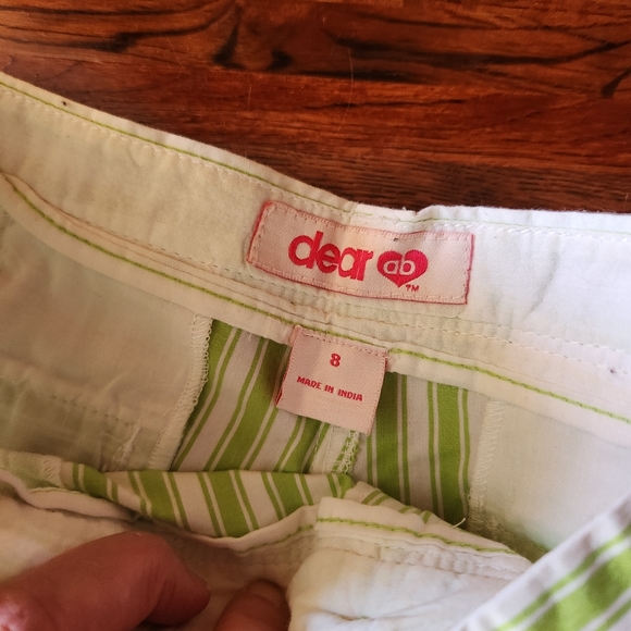 dear ab Green Striped Short Shorts Size 8 - Picture 6 of 6